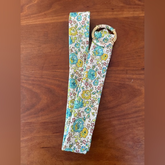 J CREW Floral fabric belt with gold buckle size M-L NWT - Picture 1 of 4